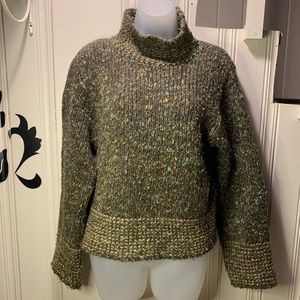 Isabella Bird chunky knit olive speckled turtleneck S/M